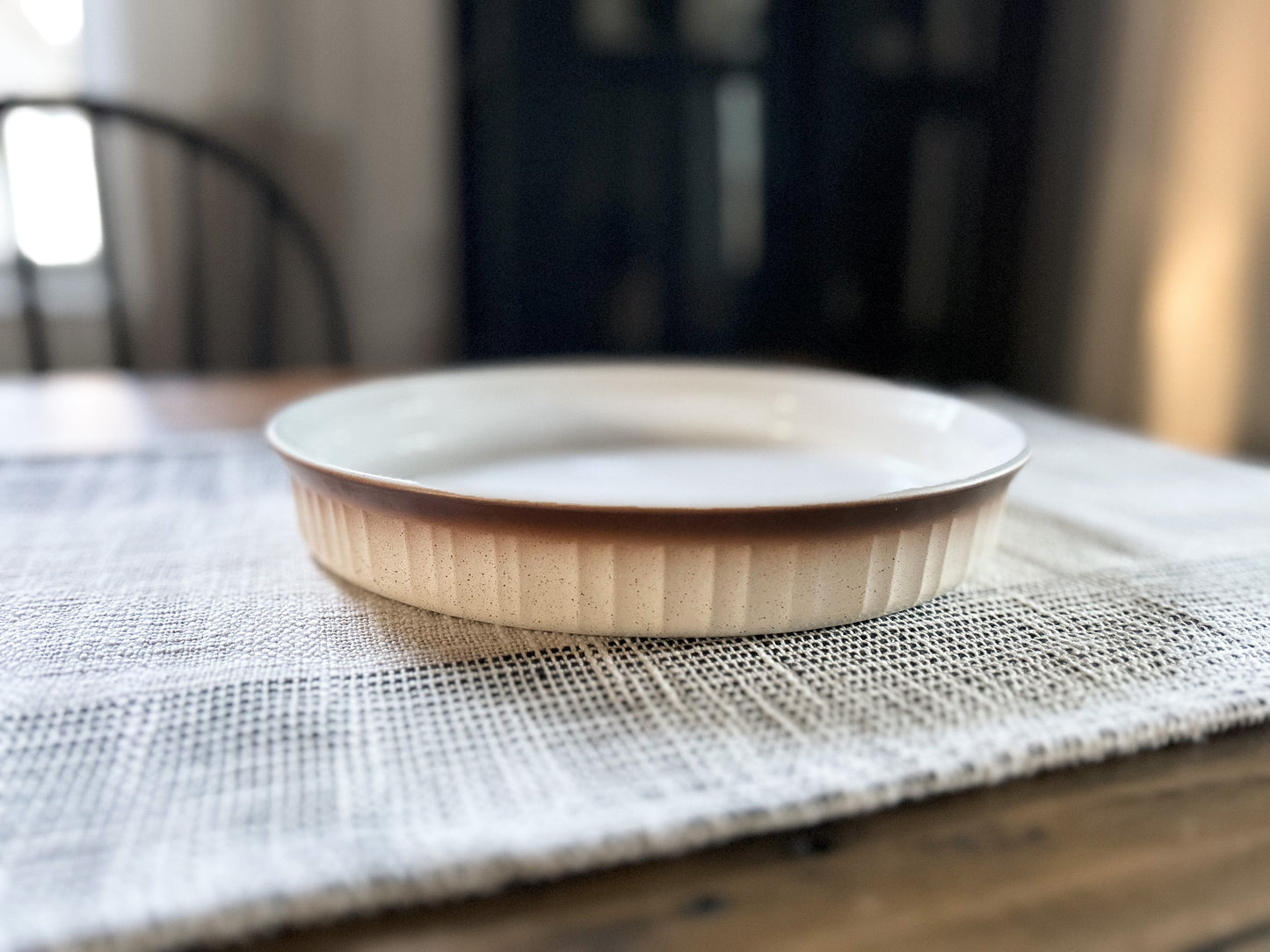 corningware bisque brown ombré quiche pan