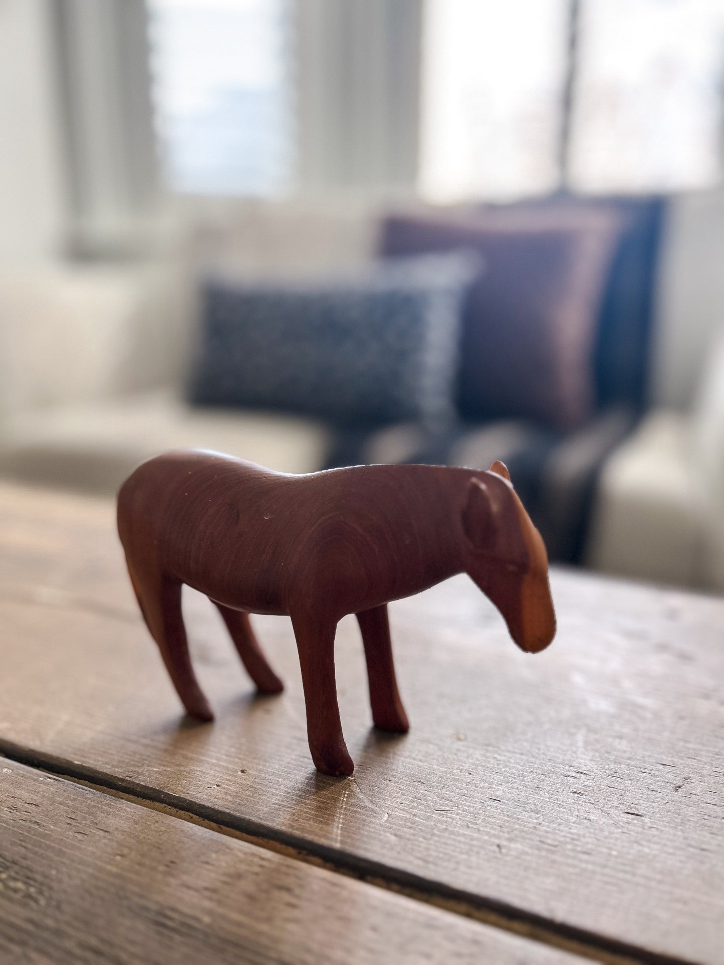 vintage mcm wood horse