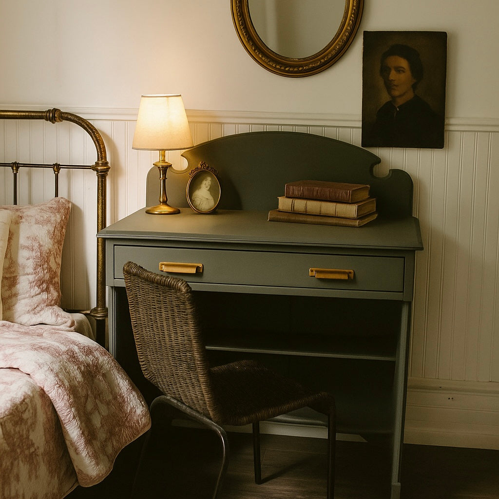 furniture diaries: a moody green makeover