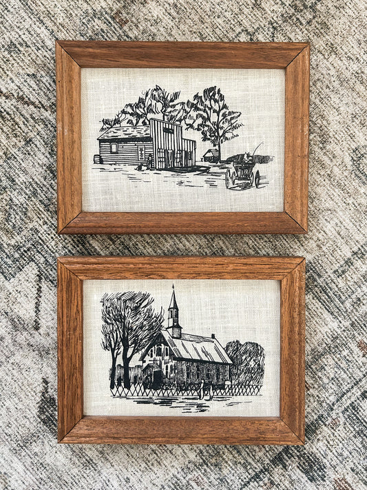 mini burlap framed prints