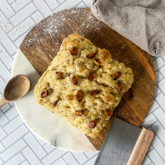 roasted garlic + rosemary focaccia