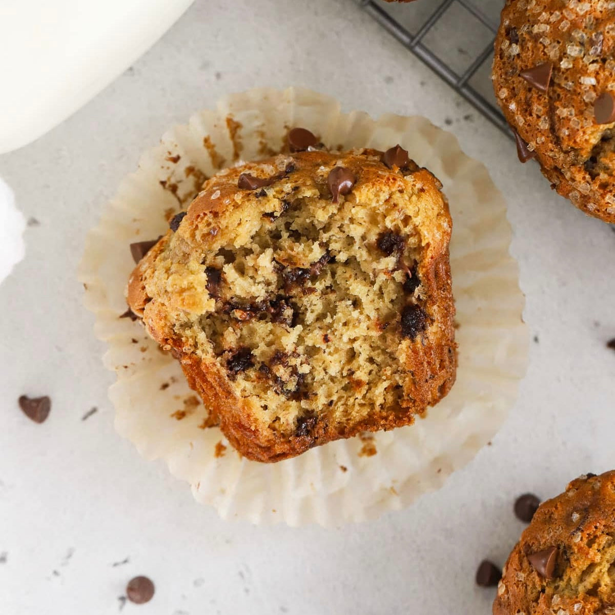 brown butter banana chocolate chip muffins