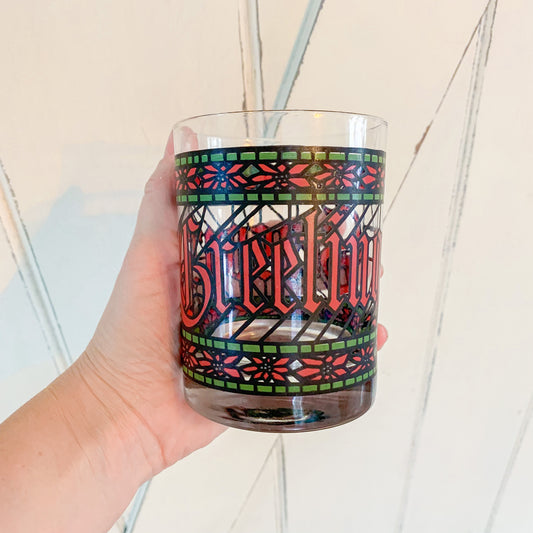 vintage season’s greetings glassware